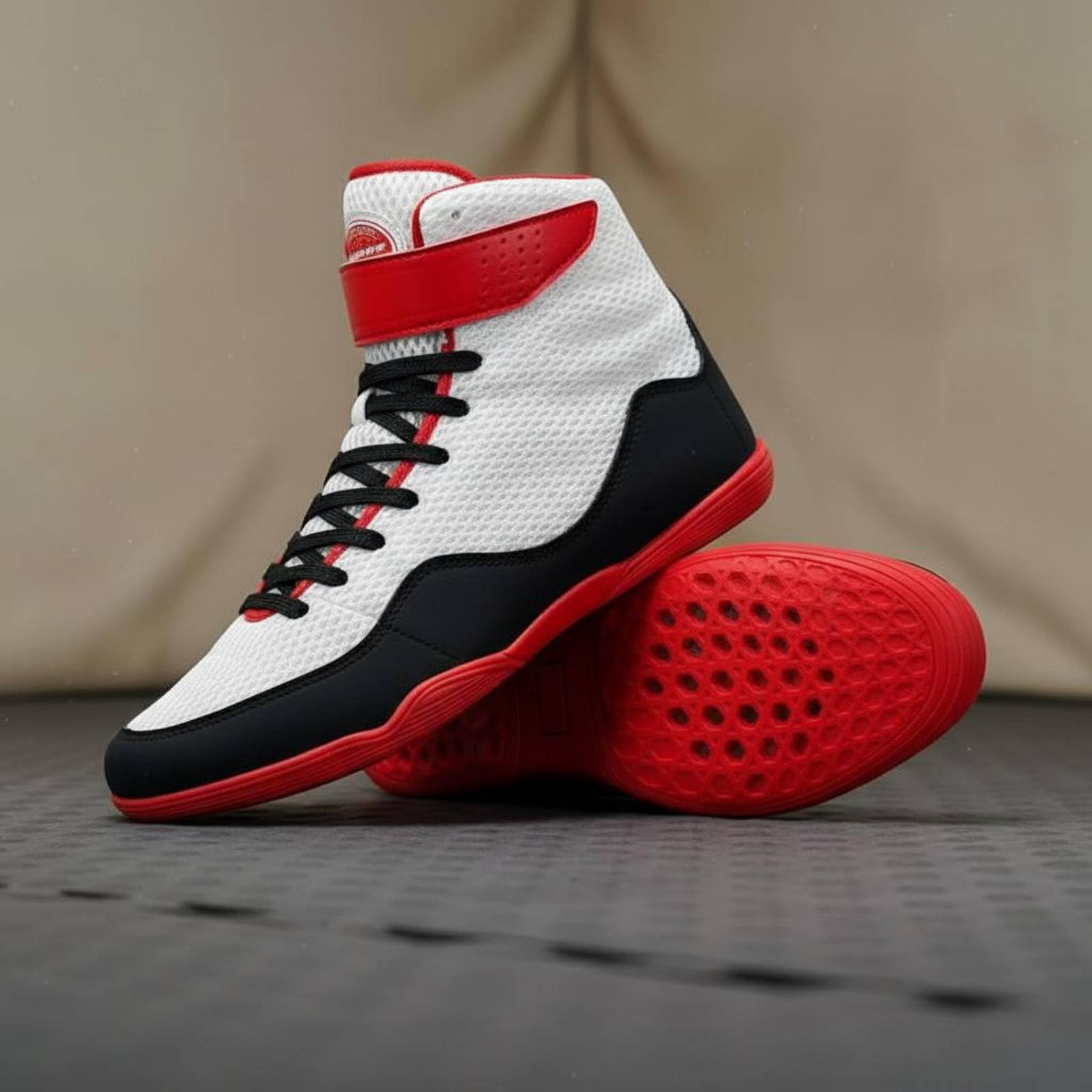 Scarpe da Wrestling a Stivaletto Ammortizzanti Stivaletti da Pugilato Traspiranti Scarpe Pugilato Alte Mat Training