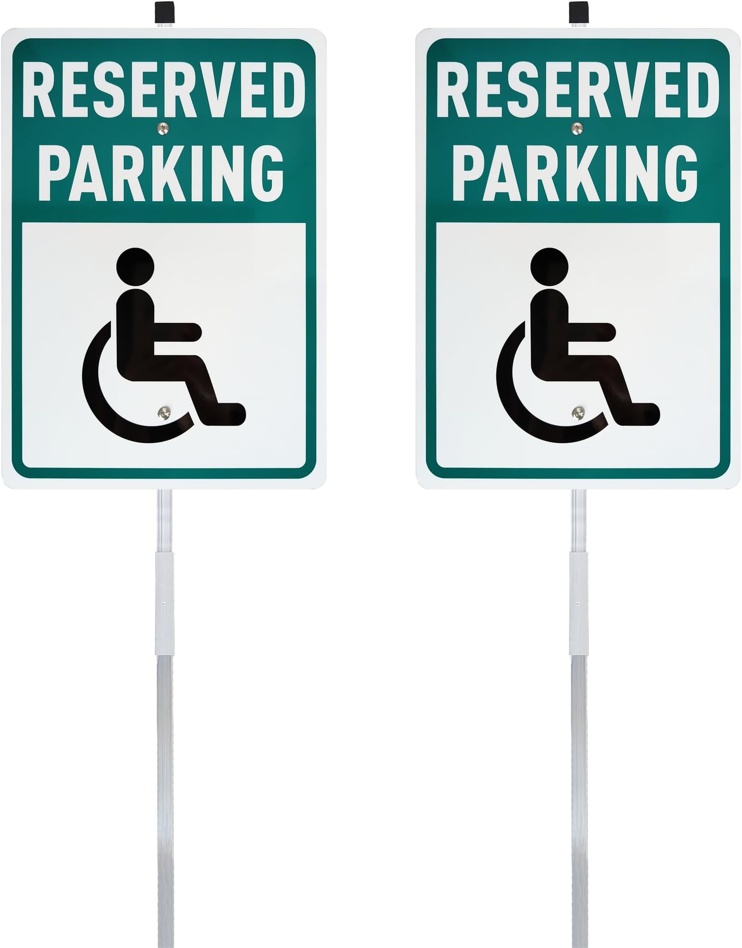 Handicap Signs For Parking Lot 4-Pack Reserved Handicap Parking Signs - 18x12 Inch Reflective Aluminum Signs With UV Protection No Reservations - View #9