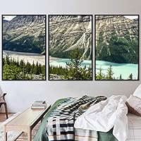 3 Piece Framed Canvas Wall Art Lake Landscape Canvas Prints Home Artwork Decoration for Living Room,Bedroom - 16