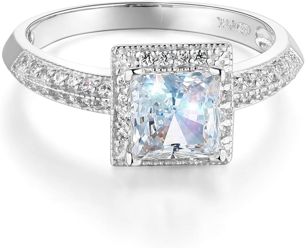 Wellingsale Ladies Solid 14k Yellow Gold Polished CZ Cubic Zirconia Round Cut Engagement Ring
