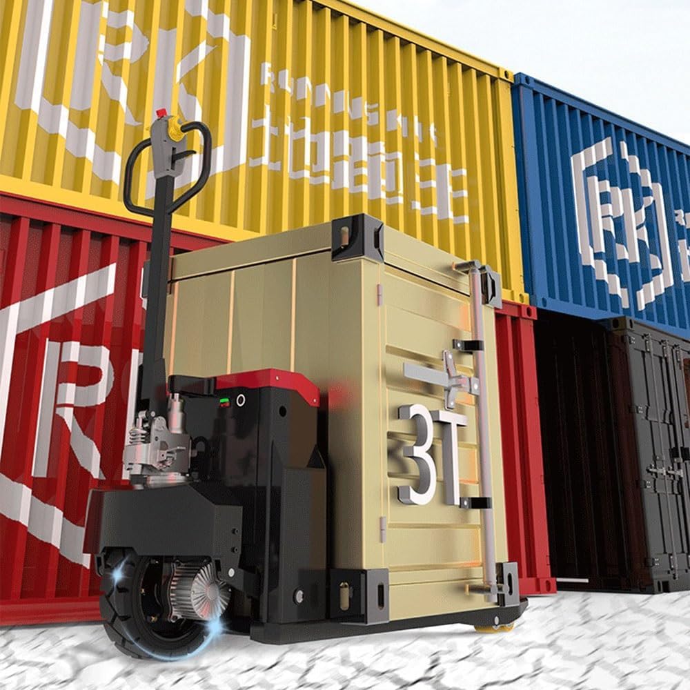 Easy Maneuverability Electric Pallet Jack Powered Lithium Battery Classic Truck 6600Lbs Capacity 46" x27" Fork Length Multi-Function Handle