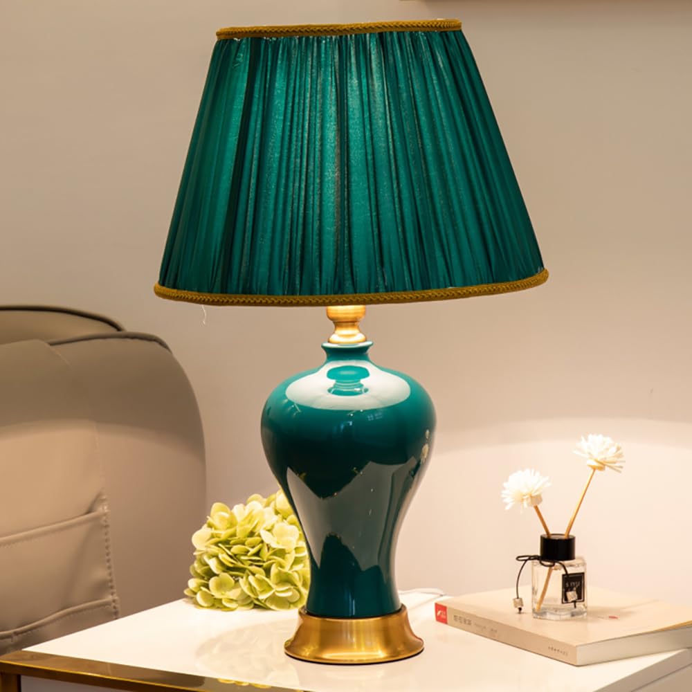 Contemporary Ceramic Table Lamp LED American Village Living Room Bedroom Study Villa Hotel Retro Creativity Bedside Desk Lamp (Style 11)