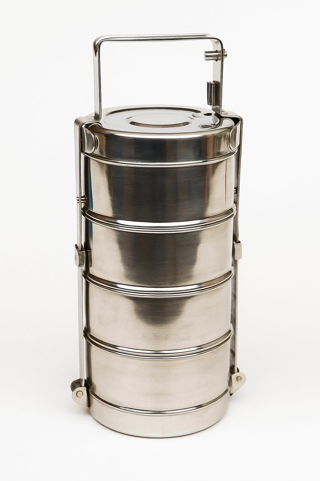 Inaara Stainless Steel Lunch Box with 4 Compartments - Leakproof, Durable Steel Tiffin Box for Office, School, and Travel