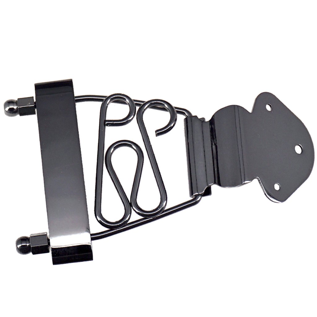 Generic Deluxe Bridge Tailpiece with 3 Screws for Archtop Guitar, Black