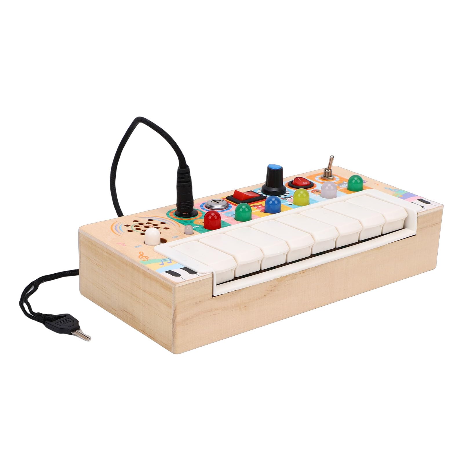 Piano para Niños Pequeños, 37 Teclas, Interruptores Funcionales, Piano de Juguete Electrónico, de Juguete para Bebés con Material de Madera y Sonido Realista para el Aprendizaje de Música