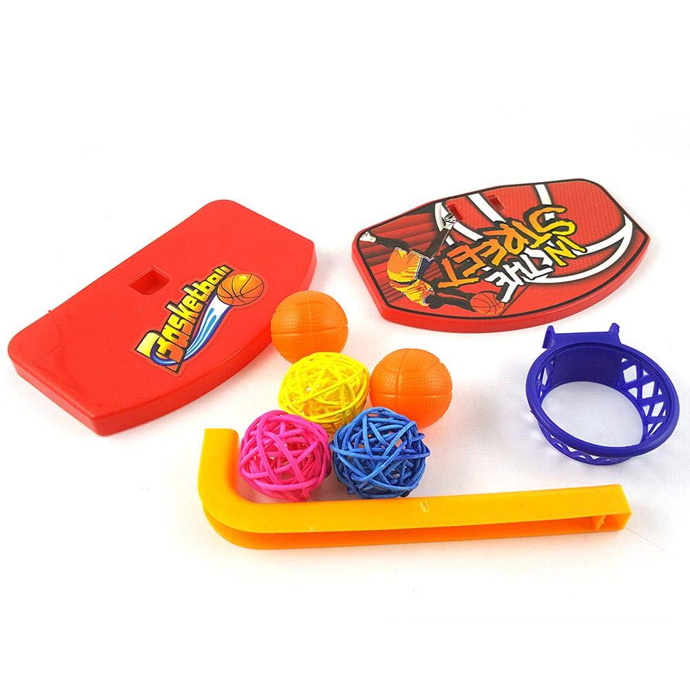 Mumoo Bear Creative Pet Birds Chew Parakeet Bell Balls Parrot Toys Birdie Basketball Hoop Toys