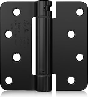 Haidms 6 Pack Self Closing Door Hinges 4 Inch Matte Black 1/4" Radius