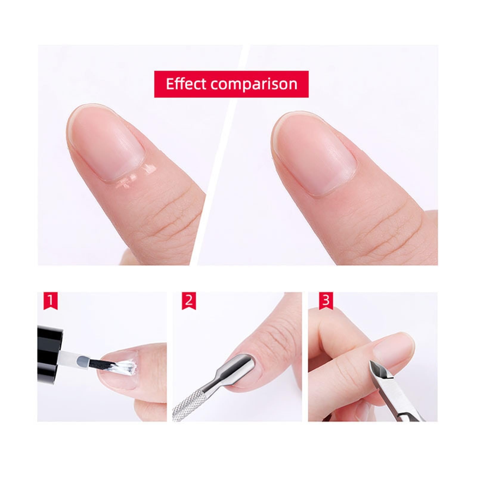 Corta Cuticulas Juego de 3 uds pinzas for cutícula uñas, tijeras, cortapelos, eliminador tenedor con piel muerta, alicates, empujador, herramientas belleza artísticas acero inoxidable para Manicura