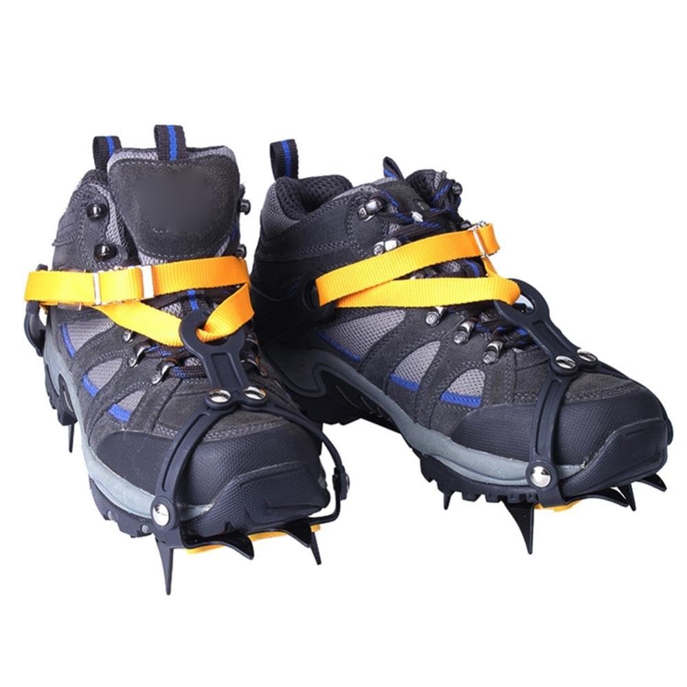 Ramponi 1 Paio di ramponi da Ghiaccio in Acciaio Inossidabile a 10 Denti, ramponi da Alpinismo Regolabili con Borsa for Il Trasporto for Escursionismo, Arrampicata, Pesca, Jogging