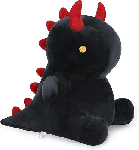 Ditucu Lindo dinosaurio de peluche de dinosaurio de peluche, juguetes de peluche súper suaves, regalos de cumpleaños para niños y niñas, negro, 10