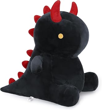 Ditucu Cute Dinosaur Plush Halloween Dino Stuffed Animals Plushies Toys Super Soft Dolls Birthday Gifts for Kids Girls Boys Black 12 inch
