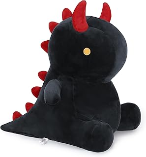 Ditucu Cute Dinosaur Plush Halloween Dino Stuffed Animals Plushies Toys Super Soft Dolls Birthday Gifts for Kids Girls Boys Black 12 inch