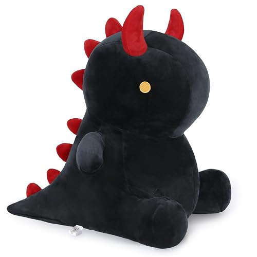 Ditucu Cute Dinosaur Plush Halloween Dino Stuffed Animals Plushies Toys Super Soft Dolls Birthday Gifts for Kids Girls Boys Black 12 inch - Black - 12 inch