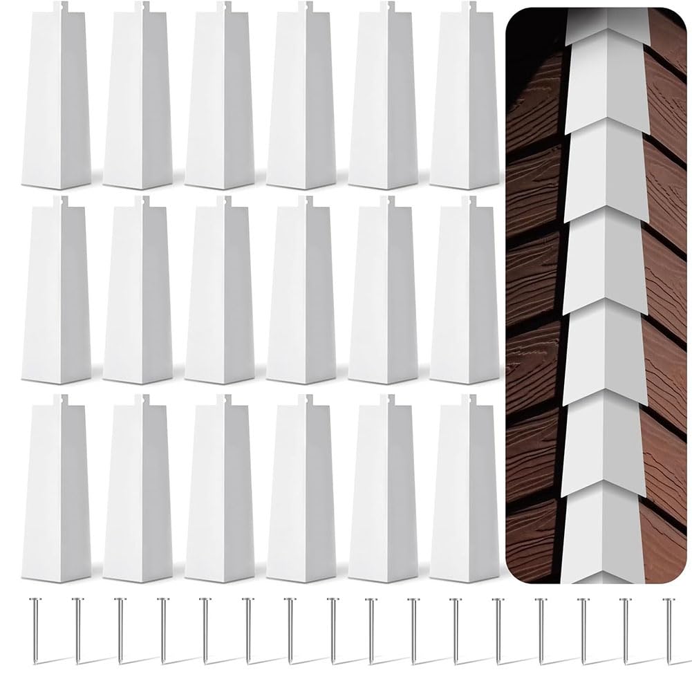 Esquinas de Revestimiento de Aluminio Tapas de Esquina de Revestimiento Exterior de 8 Pulgadas Esquinas de Aluminio de Revestimiento Liso para Casas Móviles 16 Piezas