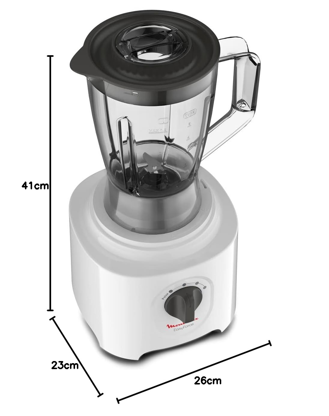 Moulinex FP2461 Easy Force Robot da Cucina Multifunzione All-in-One, 2.4 Litri, 700 W, 6 Accessori per 25 Funzioni, Robot Frullatore e Tritatutto