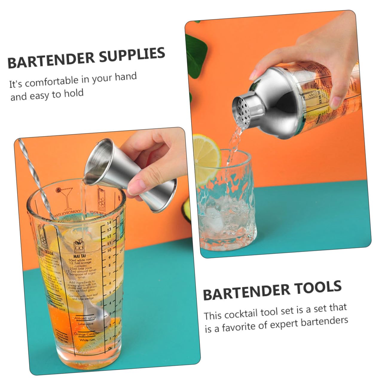 Shaker Cocktail in Acciaio Resistente Attrezzatura Barman Professionale per Aperitivi e Mixology