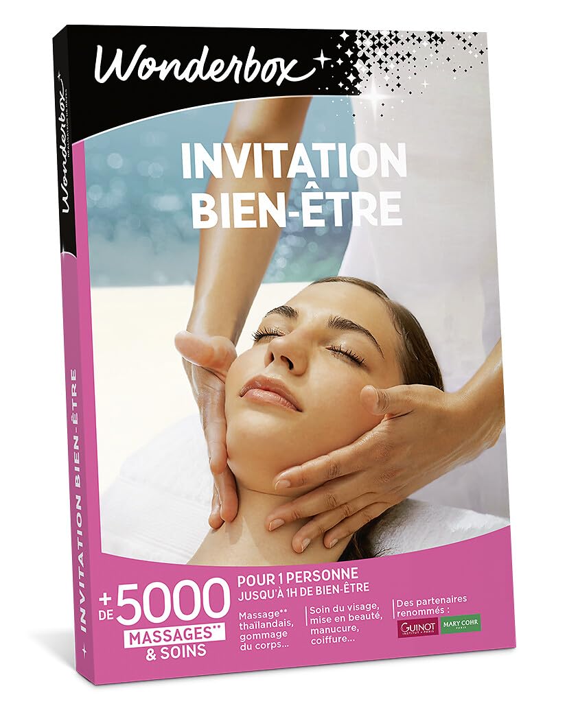 Wonderbox - Coffret cadeau - INVITATION AU BIEN ETRE – 5000 soins du visage, gommage aux agrumes, beautés des mains, accès au spa pour 1 personne