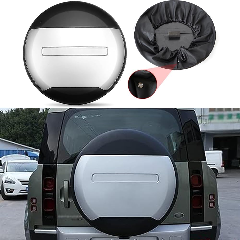 Silver Spare Tire Cover Plastic Portecor Fits for Defender 110 90 130 2020 2021 2022 2023 2024