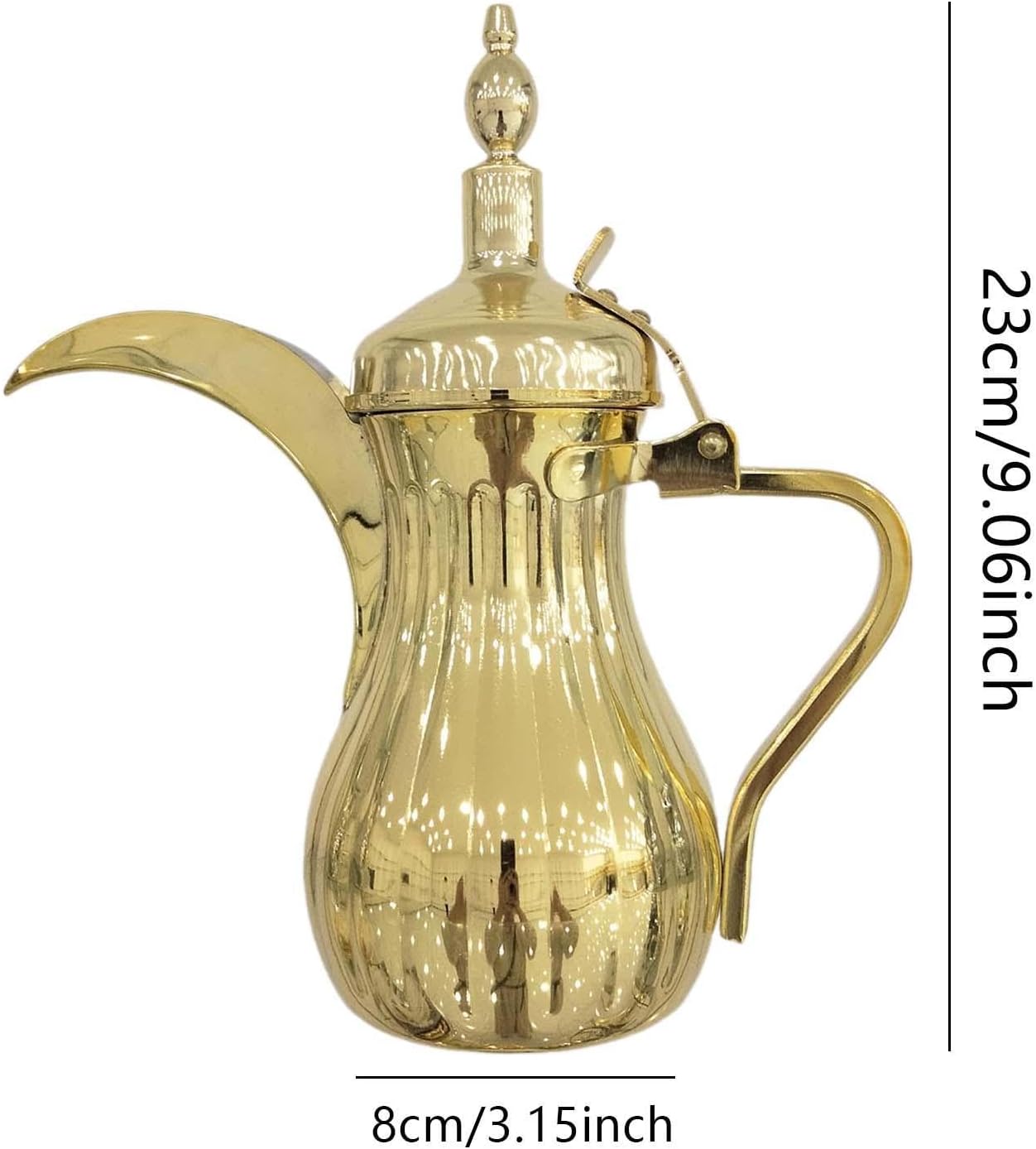 Arabic Coffee Maker Pot Stainless Steel Juice Kettle for Daily Using Cold Water Kettle Multipurpose Teapot Beak Pot, Gold 500ml