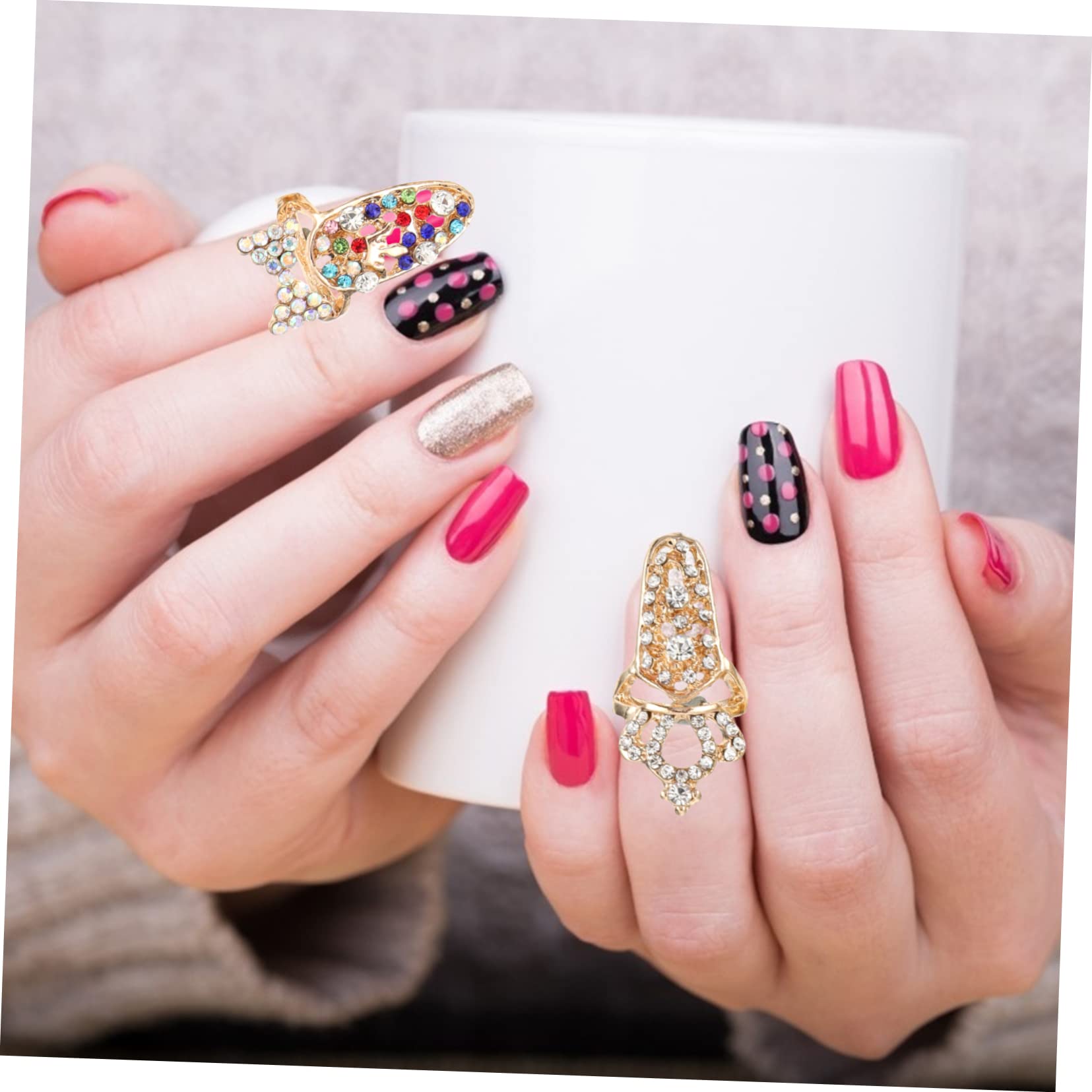 4 Set Decorativi Per Unghie Cristallo Manicure Chic Per Feste E Cosplay Facili Indossare Adatti E Adulti 12 Pezzi * 4