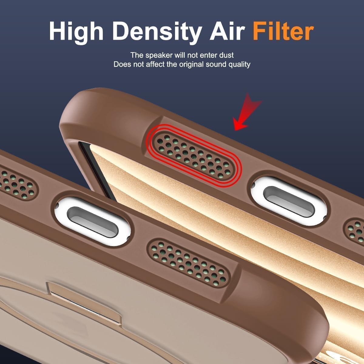 SKYLMW Compatible with iPhone 17 Case with Invisible Magnetic O-Ring Stand Military-Grade Translucent Phone Case for iPhone 17 6.3" [Compatible with Mag-Safe][Great Grip Feeling],Desert Brown