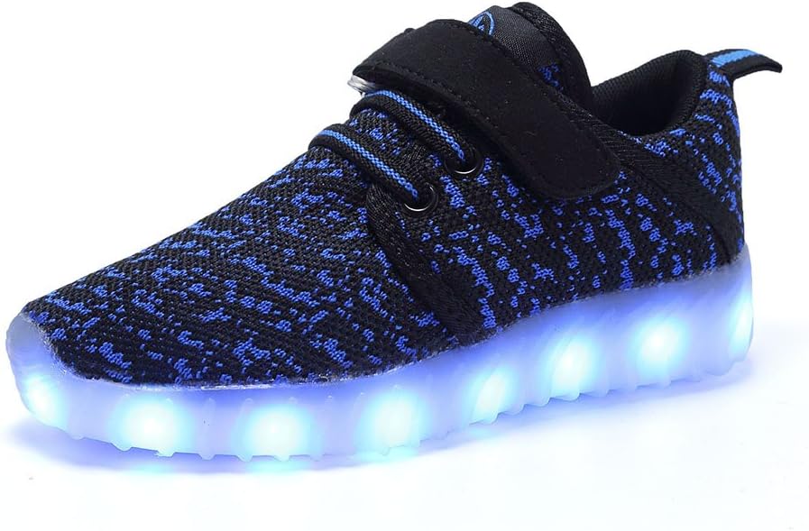 LED Light Up Shoes Kids Girls Boys Breathable Flashing Sneakers Blue 37