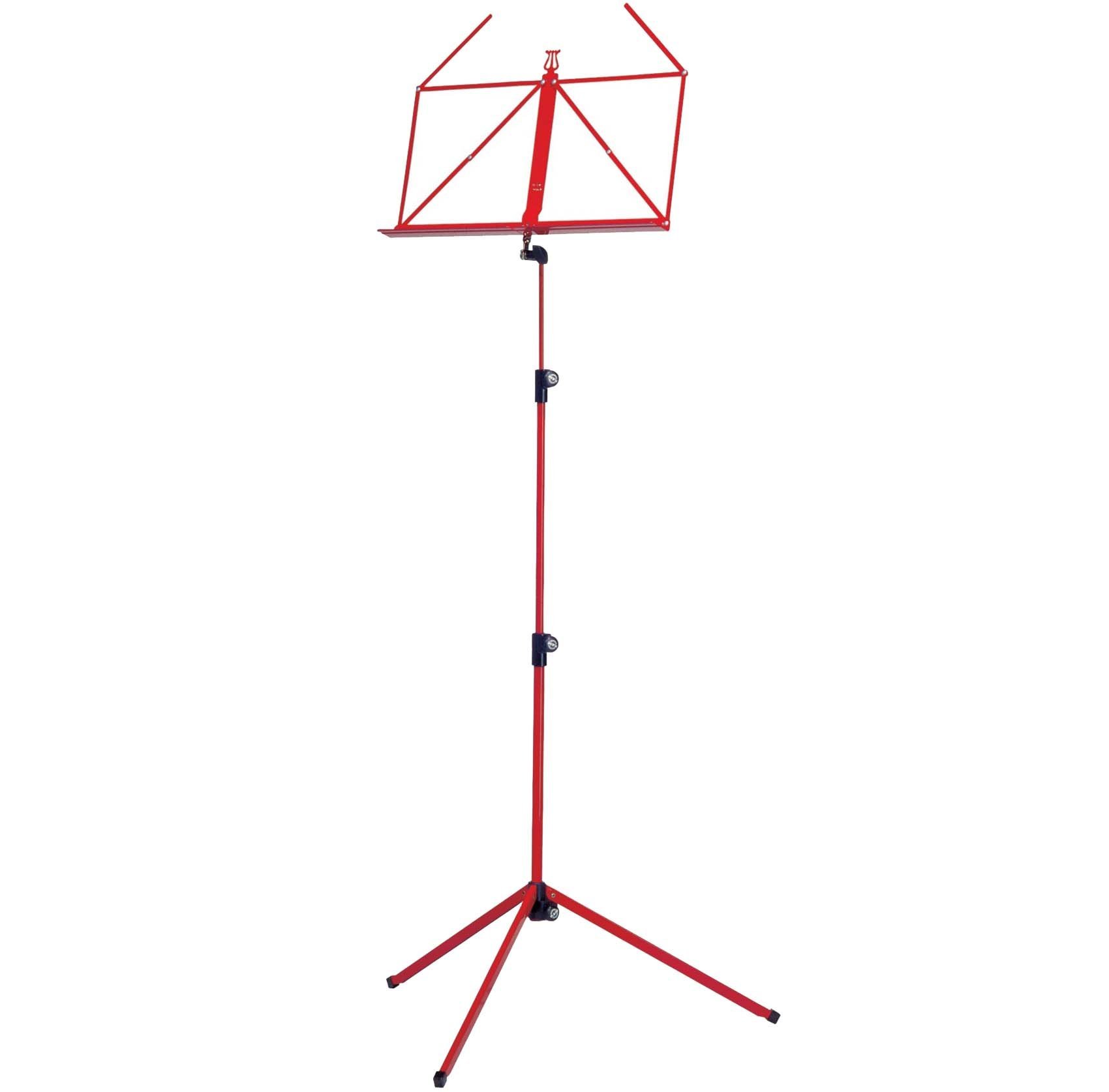 K&M 100/1 Notenständer Rot + keepdrum Tasche + MG10 Notenpult Magnete 10Stk