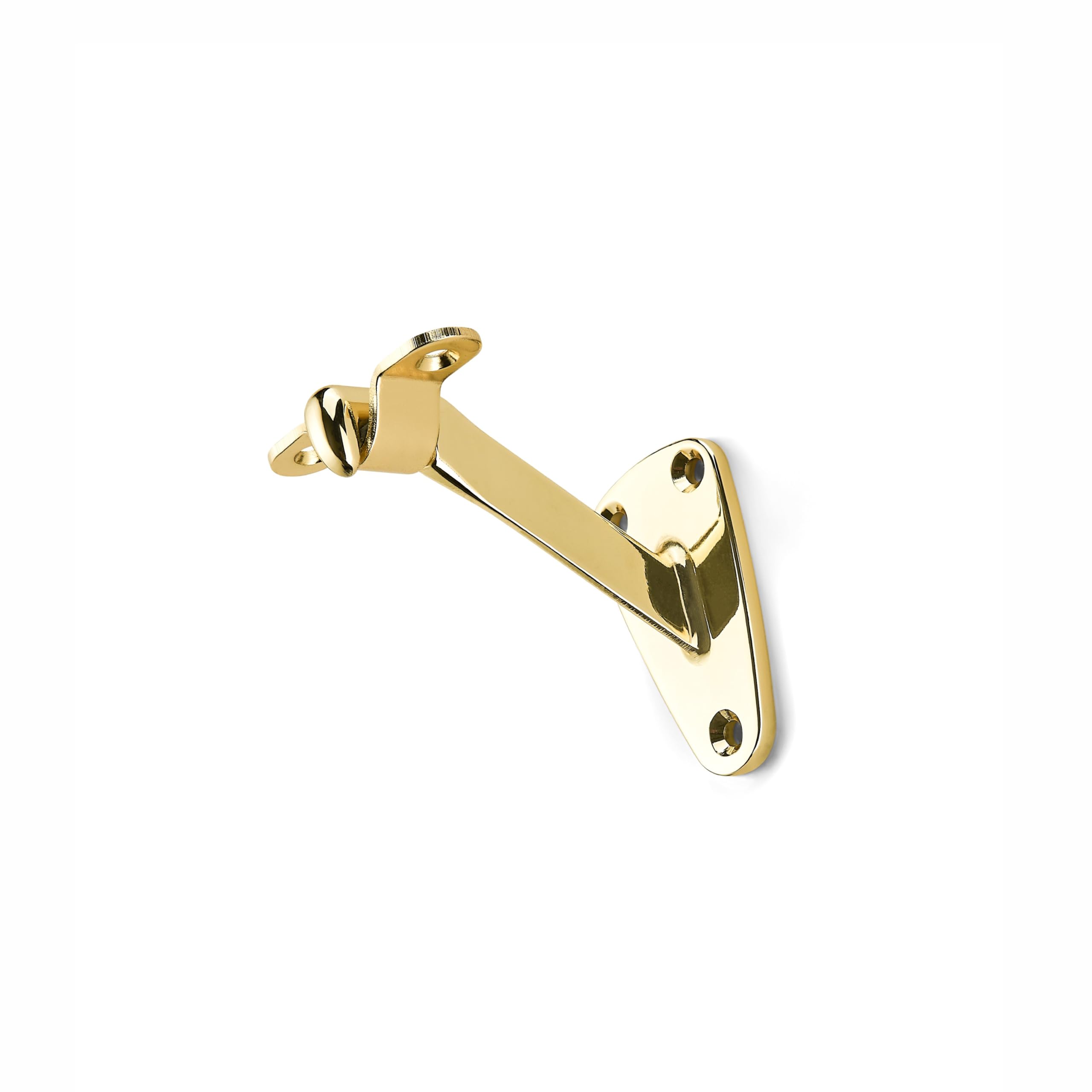 ktumeware 3 Inch 3 Pack Polished Brass Handrail Stair Brackets Suitable for Indoor and Outdoor Staircase/Balcony/Corridor Staircase Support handrail Brackets