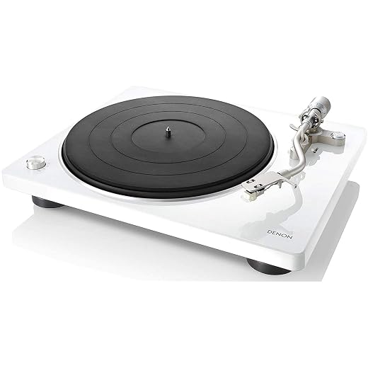 Denon DP450USBBKEM Turntable with USB Recording, Belt Drive, Sound Arm Lift, Integrated Preamp, Sound Arm, Black Without USB White