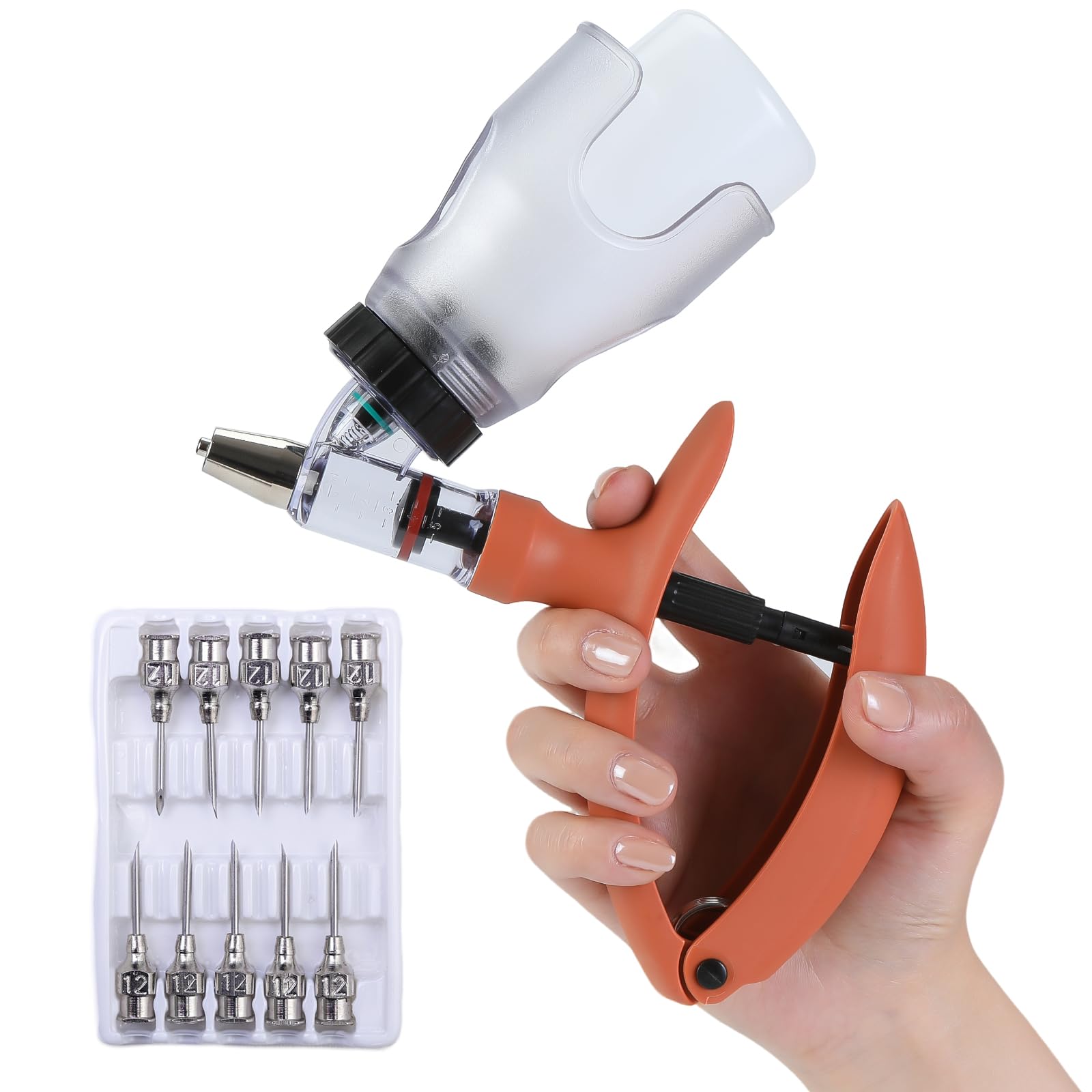 5ml Continuous Self-Refilling Livestock Syringe, 10 Needles Included