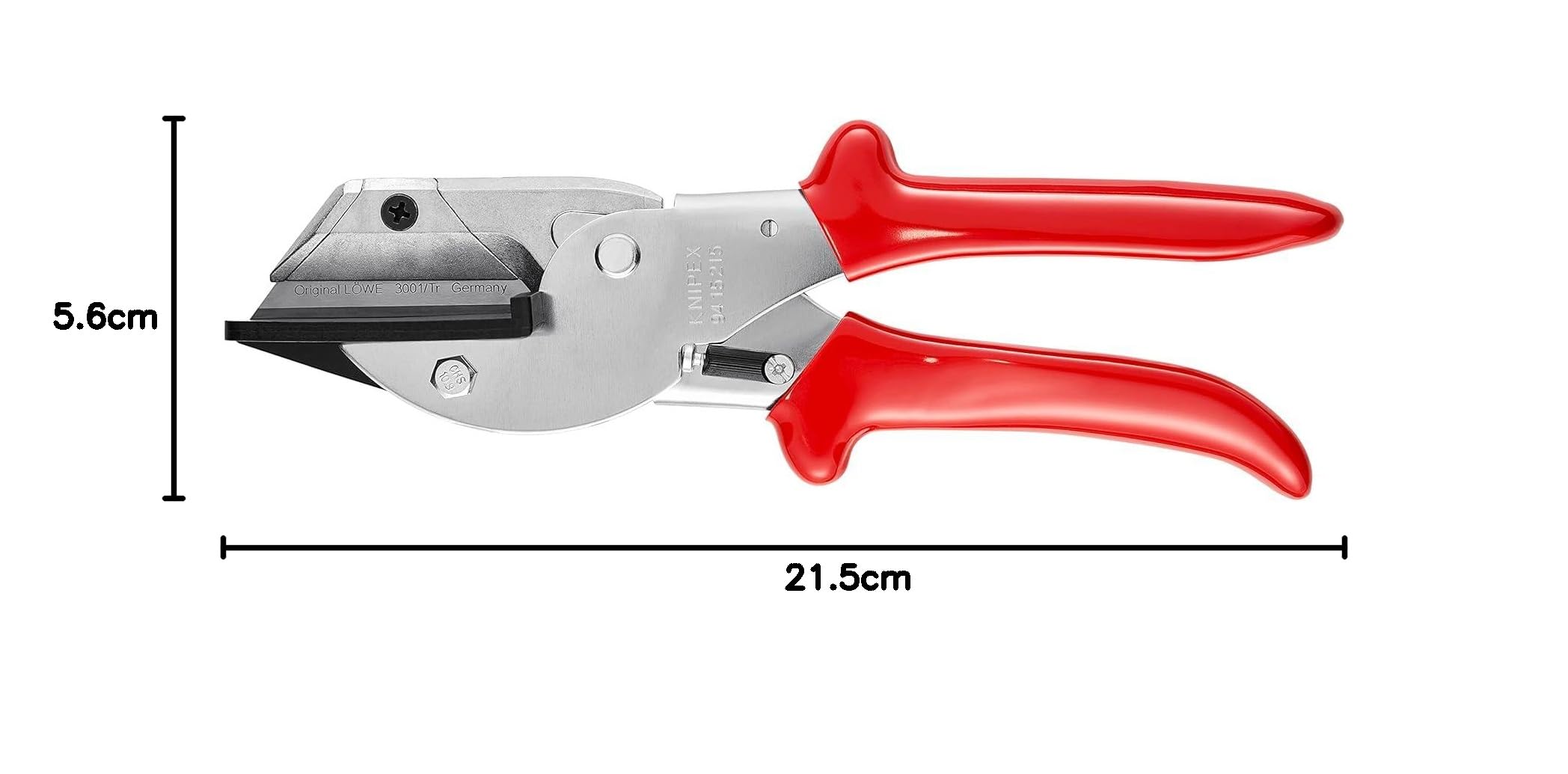 KNIPEX Cortador para cable de cinta cromado con mangos recubiertos de plástico 215 mm, 94 15 215 | Adecuado para cables planos cromados con fundas de plástico de 215 mm