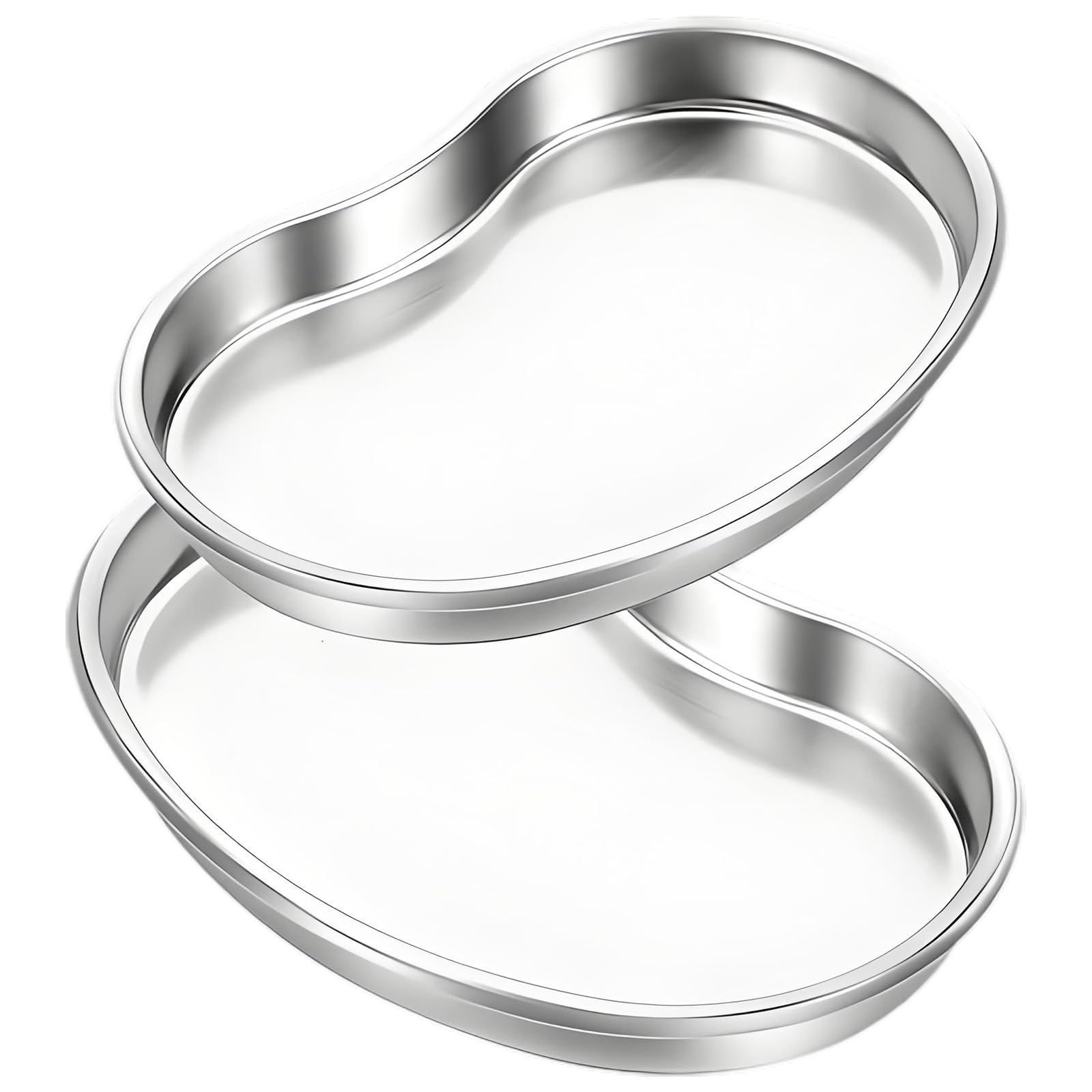 Makoto Nobu Silver 2 Pcs Stainless Steel Kidney Tray, Reusable Large Curved Instrument Tray For Tattoo Instrument Supplies, Dentistry