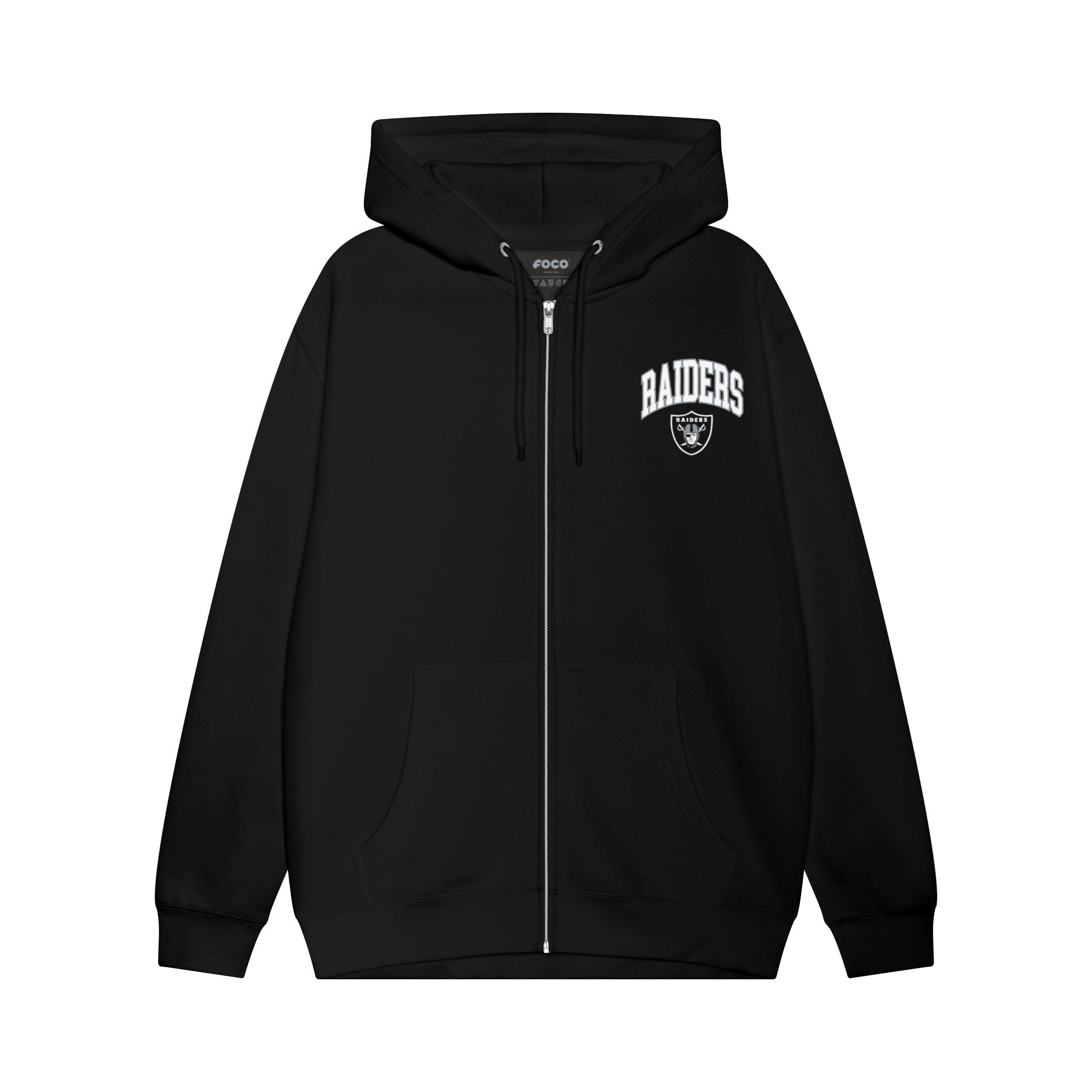 FOCO NFL Team Logo Arched Wordmark Zip Up Hoodie