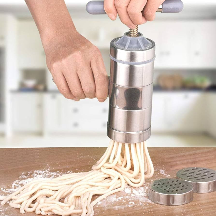 日本製製麺器 Amazon | Geafos 手動式 パスタマシン 製麺機 5種類キャップ付き