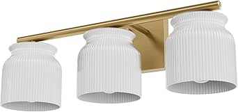 Hunter Harlowe Jasmine Roth 3 Light Medium 22 Inch Bath Vanity Luxe Gold - Cased White