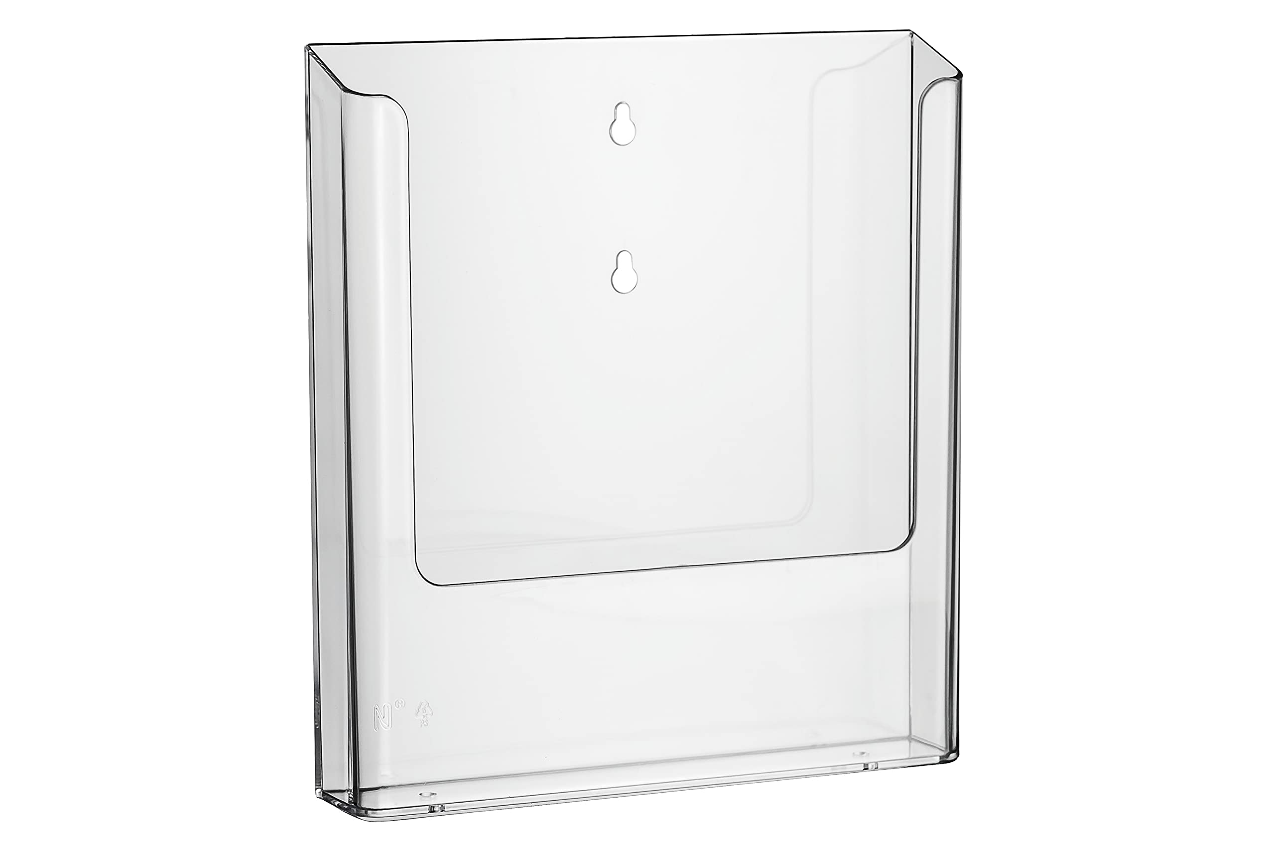 Europel Soporte para folletos montado en la pared, para tamaño A4, soporte y dispensador de literatura de acrílico transparente, folleto, folleto, folleto, exhibición de menús y dispensador para