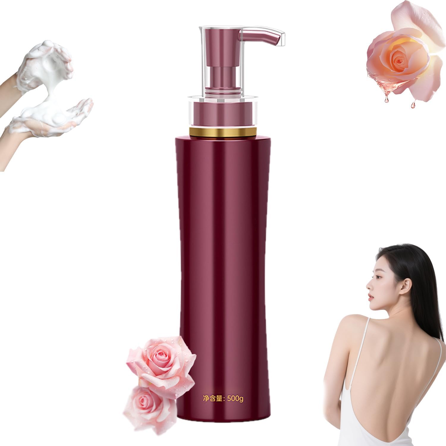 Bagnodoccia alla Rosa, Gel Doccia Detergente Profondo alla Rosa, Latte da Bagno Profumato Nutriente Idratante, Fragranza a Lunga Durata per Tutti i Tipi di Pelle