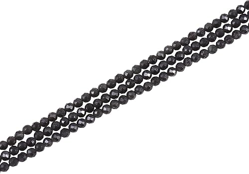 Miniatura 1 de LiQunSweet - Cuentas de obsidiana natural de 0.079in con piedras preciosas facetadas redondas de cristal de energía para hacer joyas de bricolaje