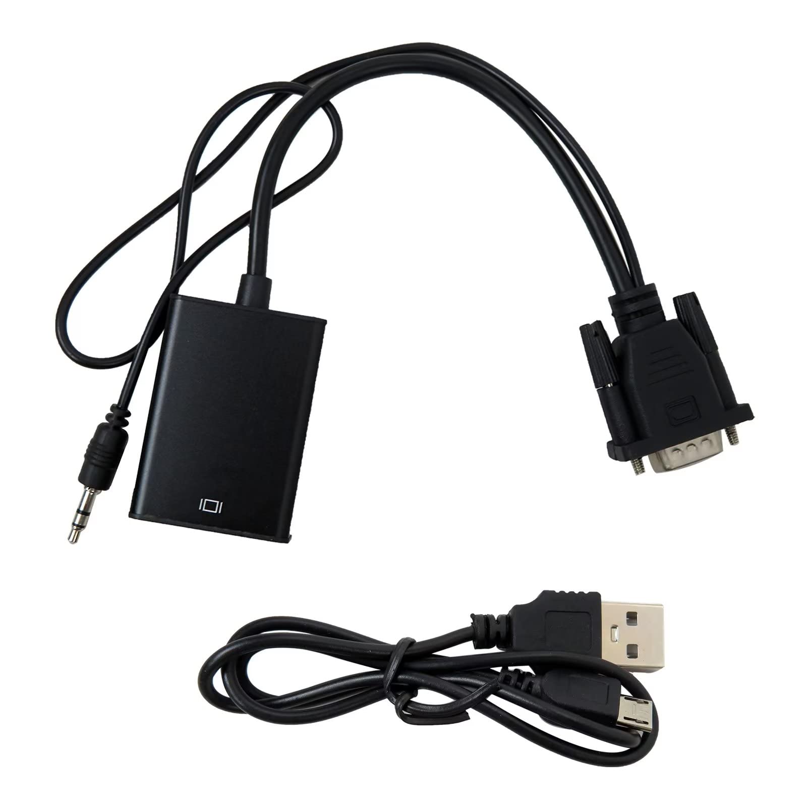 1080P HDMI Male To VGA Female Video Cable Converter With 3.5mm Audio Adapter for HDTV PC Laptop TV