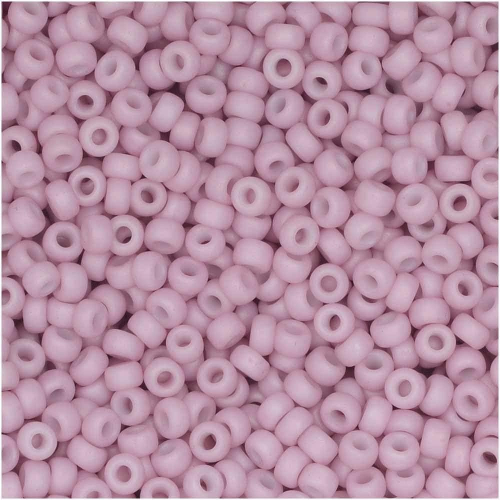 Light Rose Matte Opaque Miyuki Japanese round rocailles glass seed beads 11/0 Approximately 24 gram 5 inch tube