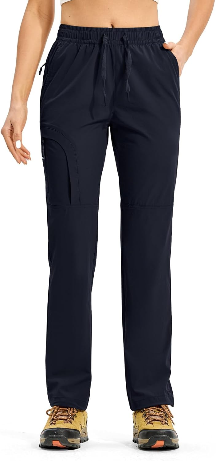 Rdruko Women's Hiking Pants Lightweight Quick Dry Water Resistant Cargo Outdoor Travel Pants Elastic Waist - Image 6