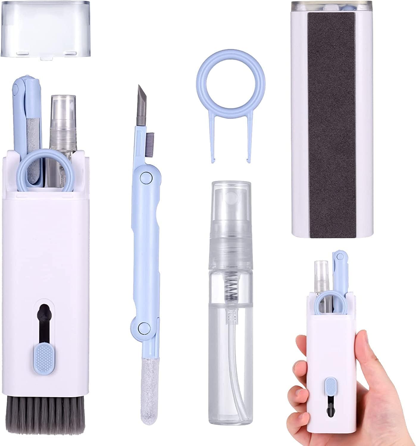 Dream Corporate WorldKeyboard Cleaning Brush 7 in 1 Kit, Portable Keyboard Tools Including Screen Dust Brush, Cleaner Per with KeyCaps Puller and Spray Bottle for Phones, Computer, Multicolored-image-33
