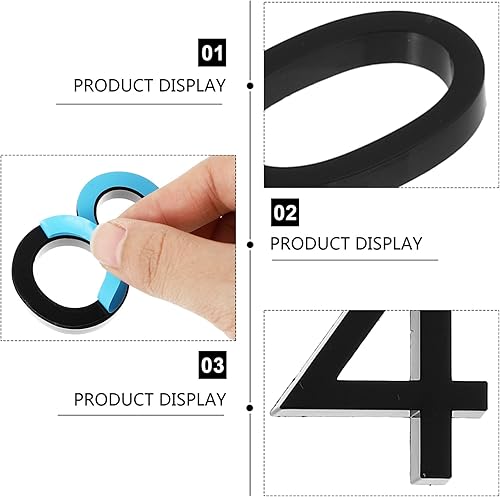 Miniatura 3 de 10 Uds. Número Dirección Número Pegatinas Número Placa Placa de Número de la Puerta Frontal Placa de Nombre Letras Blanco Buzón Número de Puerta