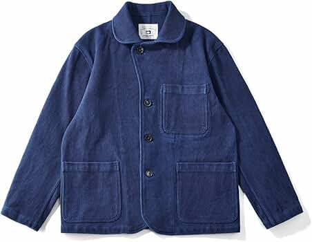 希少【FILOU】 Ofr.Paris刺繍 インディゴ染 ワークジャケット Amazon | 刺し子 ジャケット インディゴ カバーオール デニム