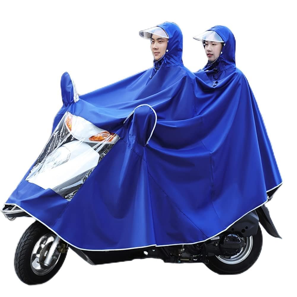 KFGISD, Coat Mobility Scooter Motorcycle Raincoat Rain Cover Poncho Rainwear with Visor,Raincoats(Blue,Double 5XL)
