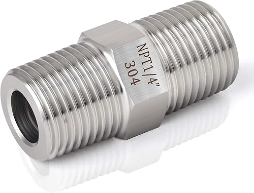 Miniatura 7 de TAISHER 5 pezones hexagonales de acero inoxidable 304, instalación de tuberías macho de 14 pulgadas x tubo macho de 14 pulgadas