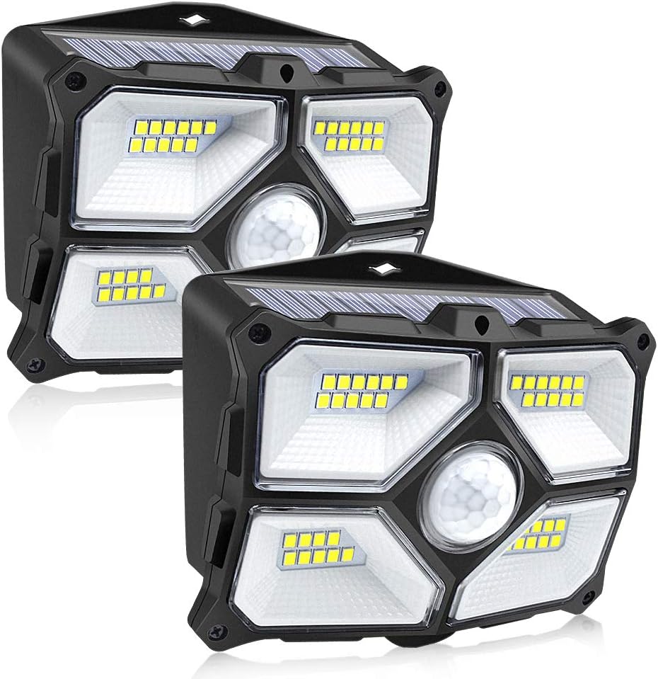 Newest Solar Lights Outdoor, 40 LED Wireless Solar Motion Sensor Security Wall Light for Garden Deck Fence Patio Front Door Stair Landscape Yard and Driveway Path, Daylight White, 2 Pack