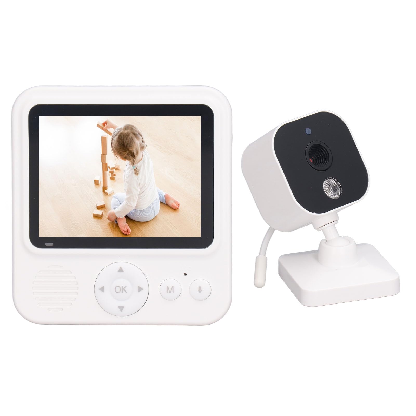 Airshi Moniteur pour bébé télécommandé Multifonctionnel 100-240 V Détection des Pleurs Moniteur d'appel Bidirectionnel de 2,8 Pouces Transmission sans Fil pour Chambre de Personnes âgées