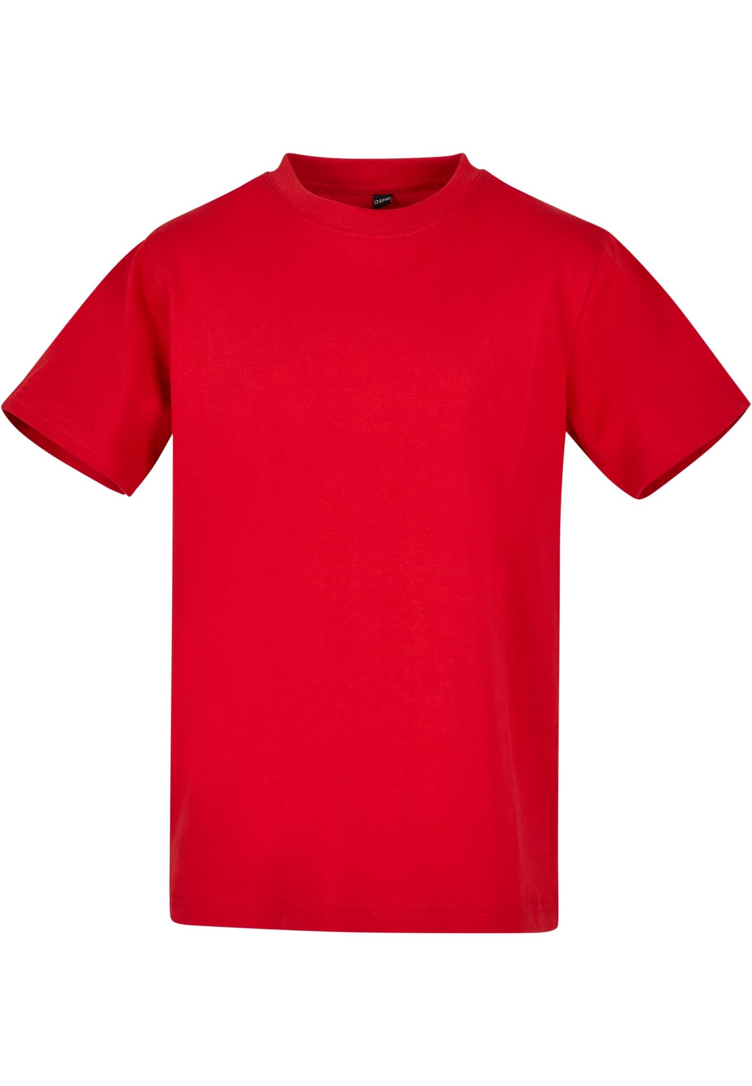 Build Your Brand Kinder T Shirt Basic – Rundhals Kurzarm Tee aus Baumwolle mit klassischer Passform für Alltag Schule Sommer und Freizeit Outfits,Cityred,110-116