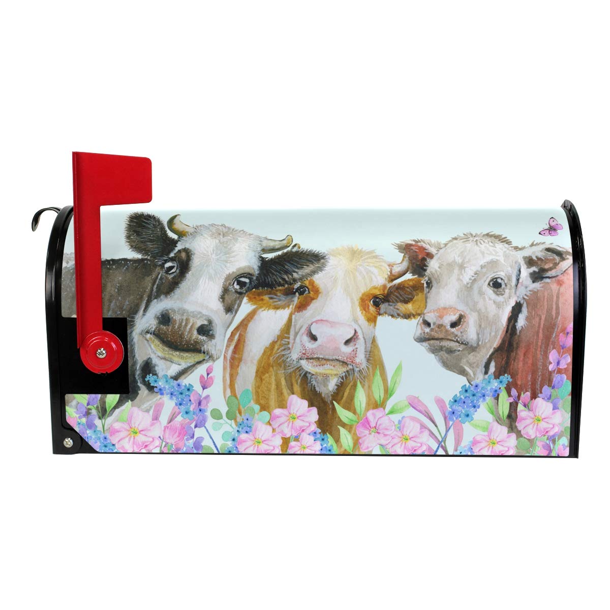 ALAZA WOOR Magnetic Mailbox Cover | Cows & Flowers Design, Oversized 25.5 X 20.8 Inches - View #9
